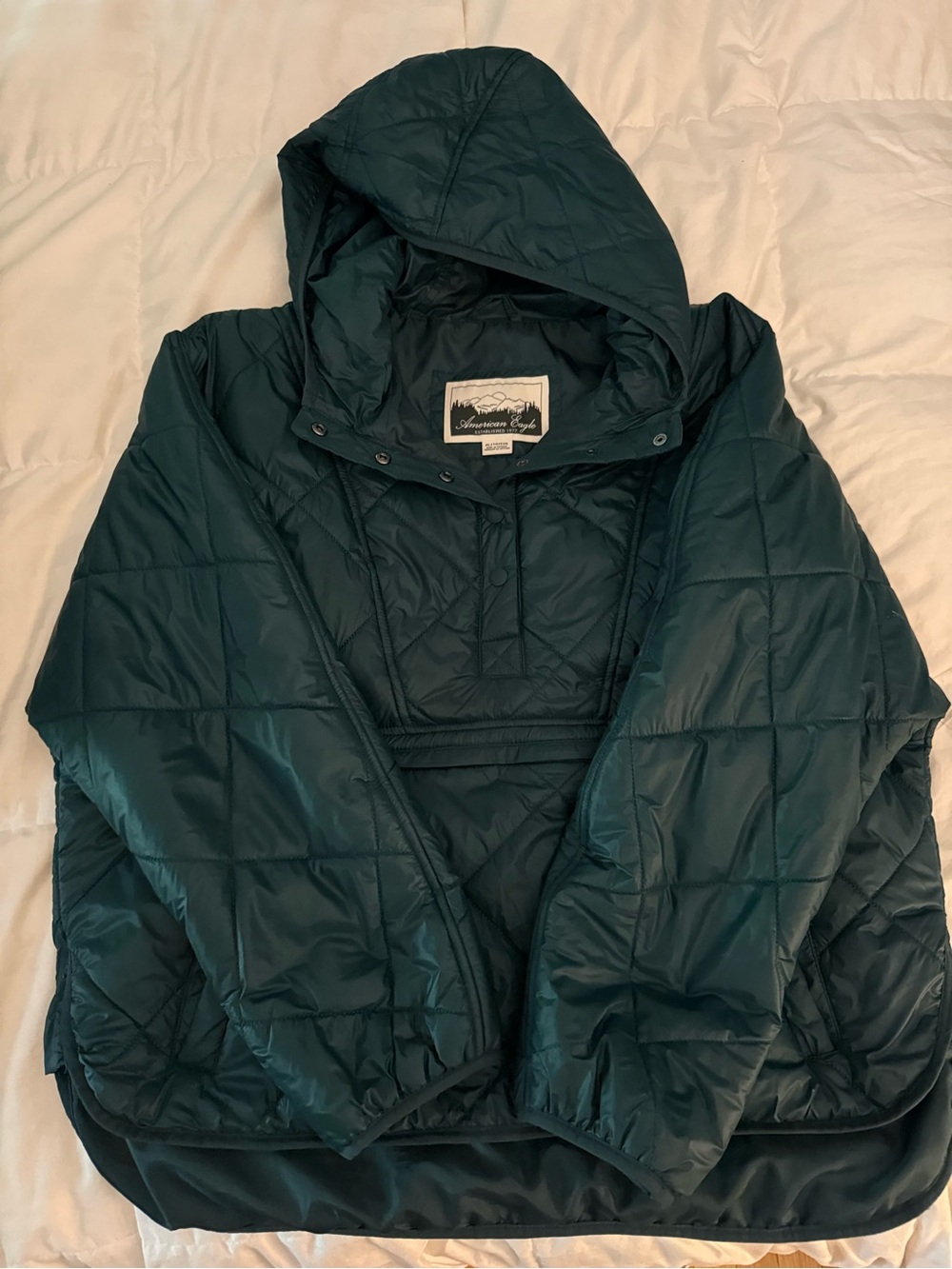 American Eagle Mountainside Outfitters Quilted Hooded Jacket - Deep Teal